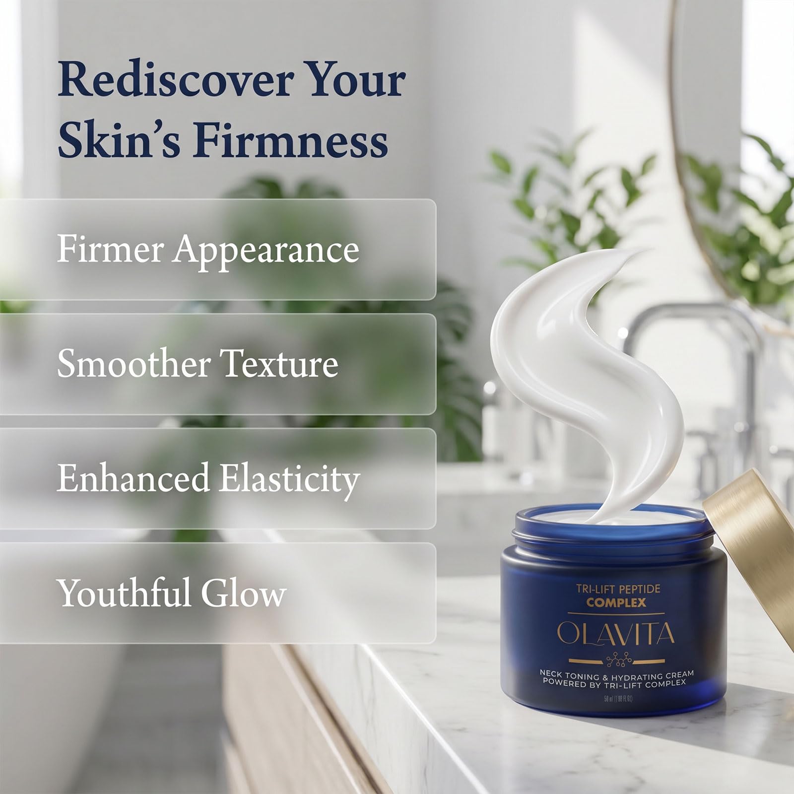 GosBio Olavita jar in hand showing actual size and travel-friendly benefit