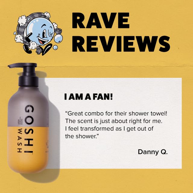 GOSHI lifestyle shower scene showing refreshing routine and calm scent benefit