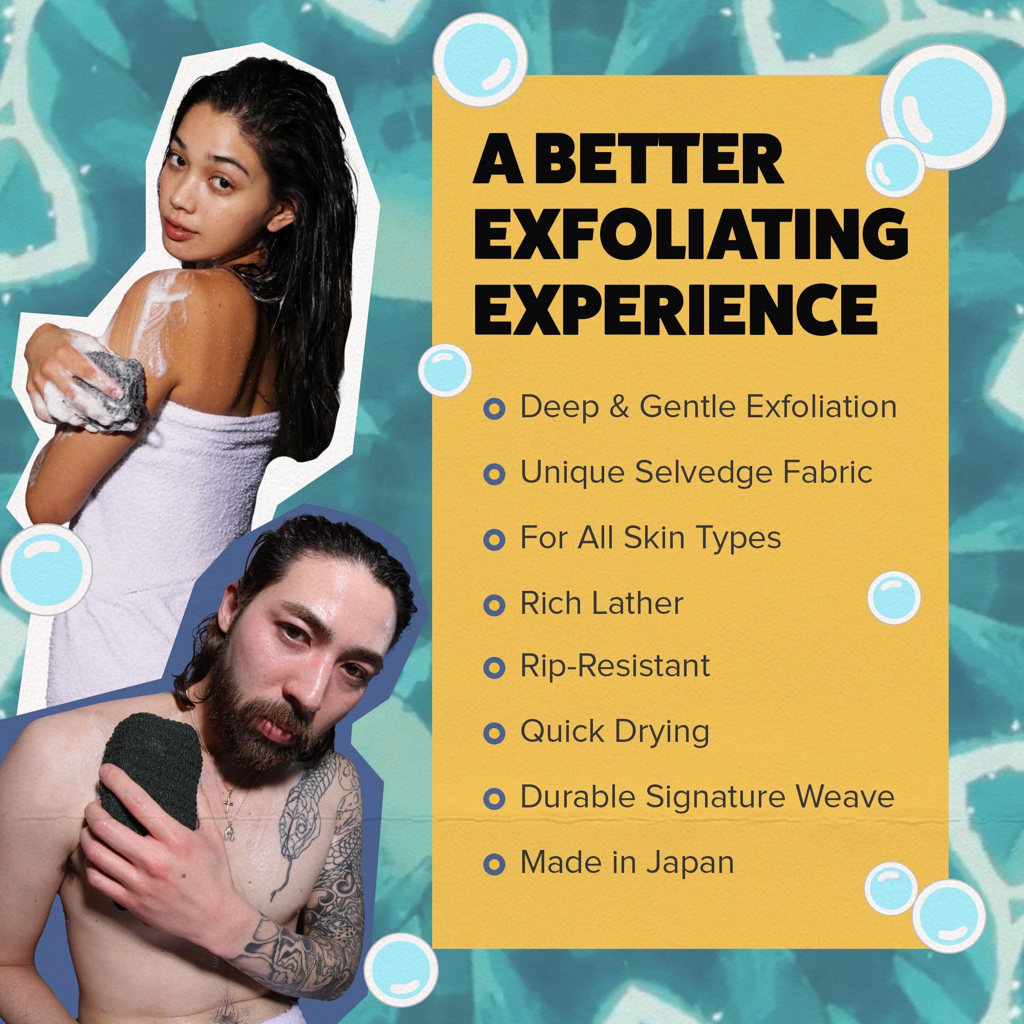 GOSHI in-use under shower stream producing rich lather for cleaner skin