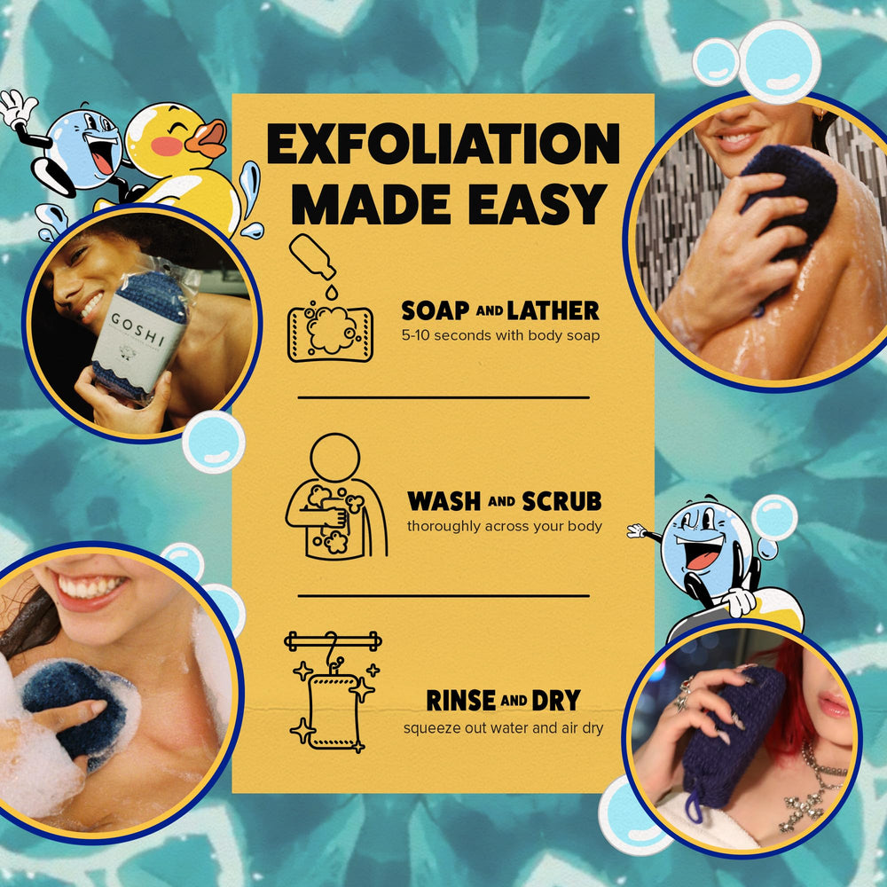 GOSHI sponge on bathroom shelf in lifestyle scene signaling everyday freshness and care