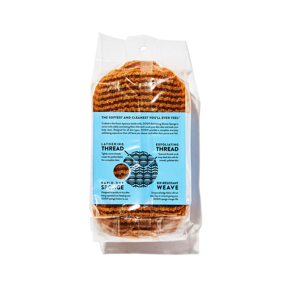 GOSHI fabric close-up revealing dual-thread texture for effective exfoliation