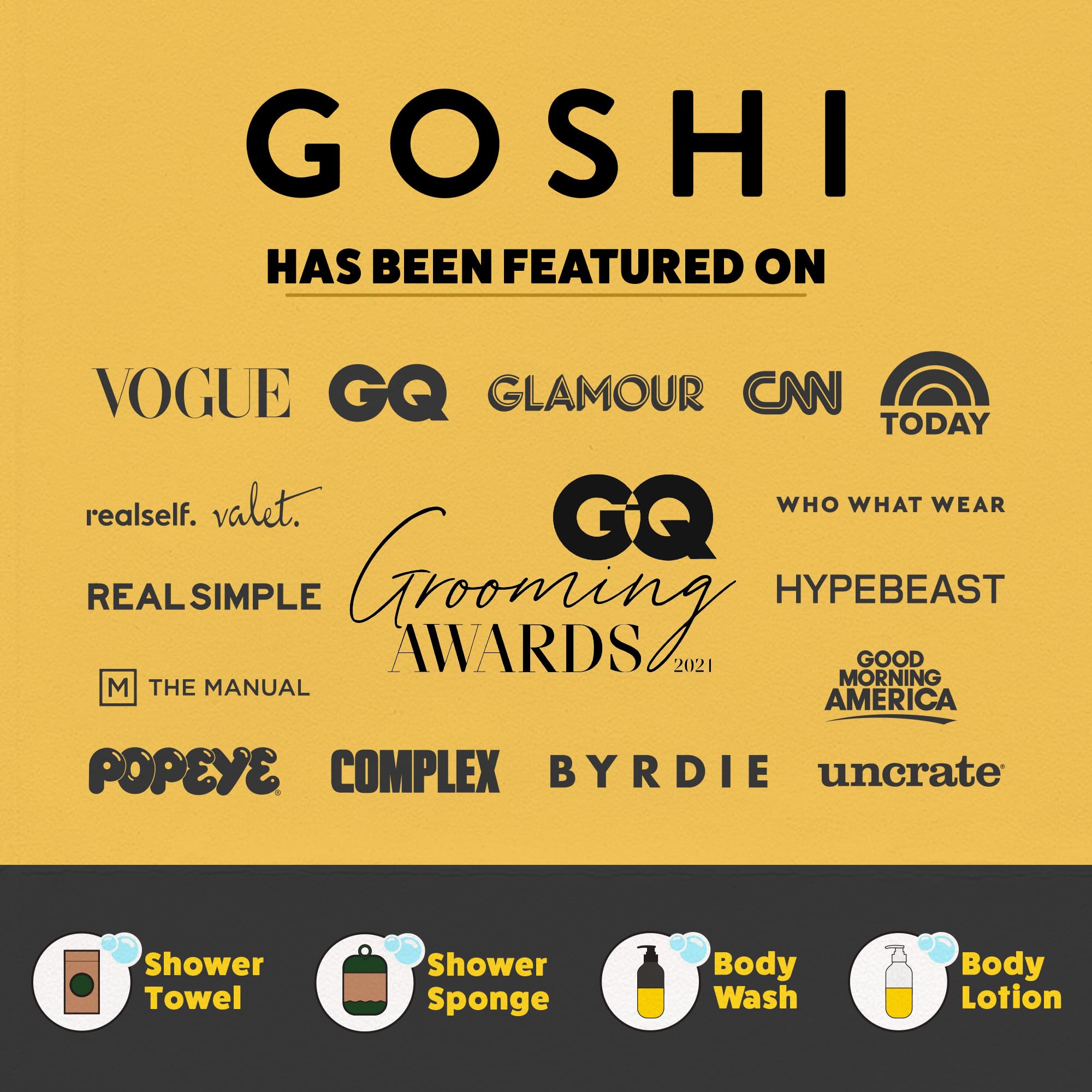 GOSHI sponge creating thick lather from body wash benefit efficient cleansing