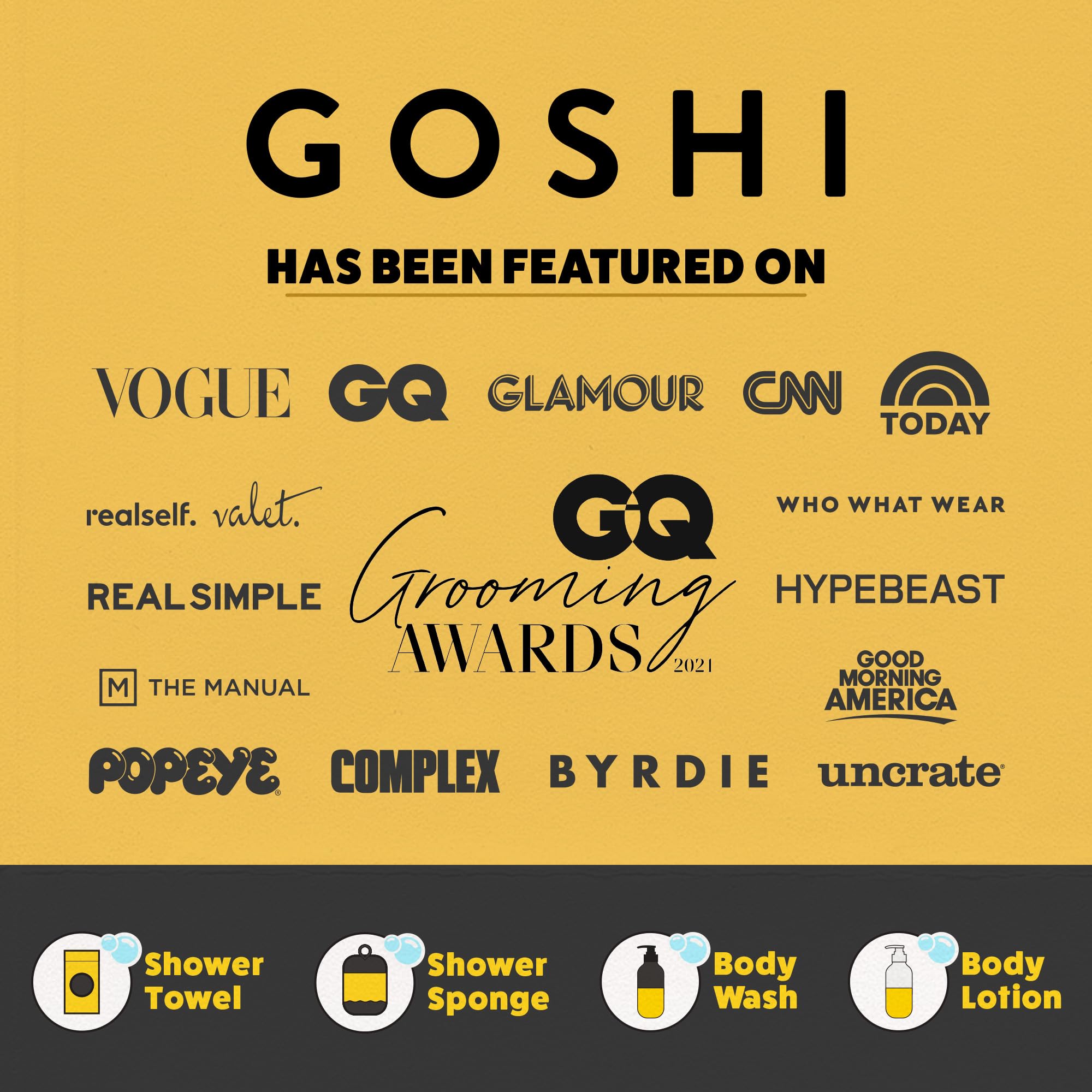 GOSHI held in hand to show size and ergonomic grip for easy use