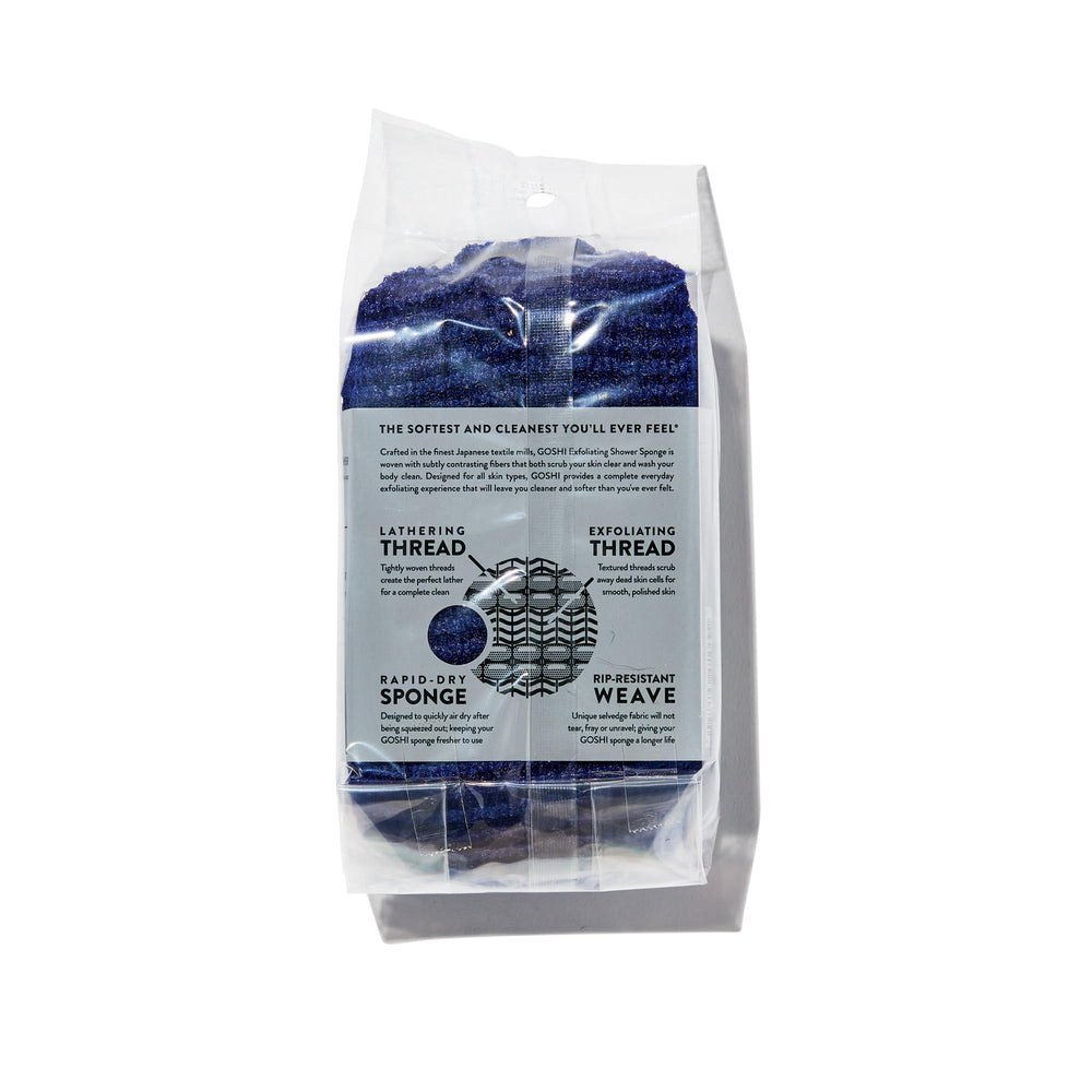 GOSHI close-up of dual-thread texture highlighting gentle scrub and rich lather benefit