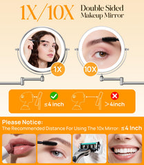 Gospire mirror in use during makeup application offering hands-free visibility benefit