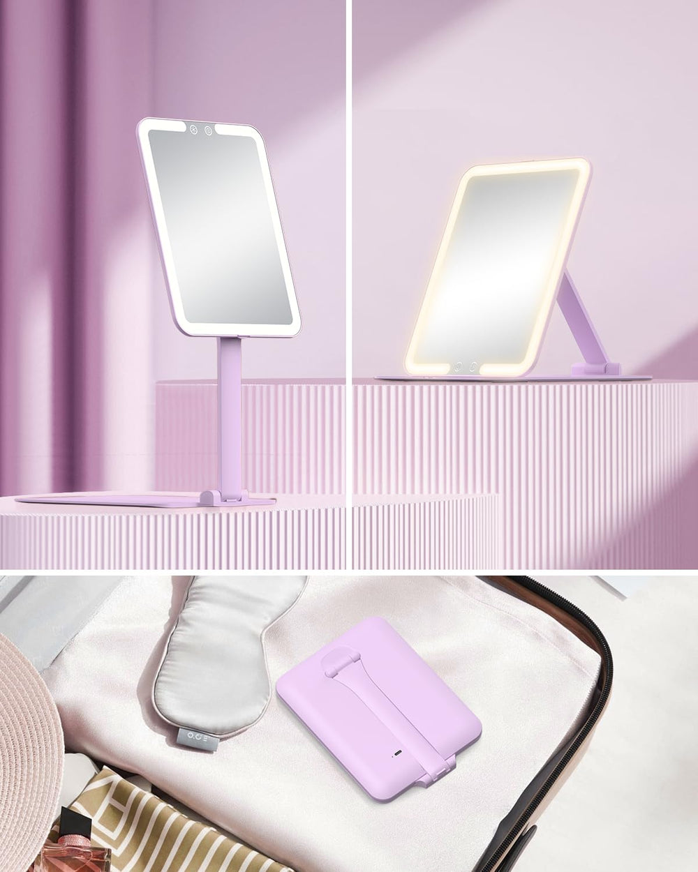 Gospire mirror in a handbag lifestyle scene for on-the-go touch-ups