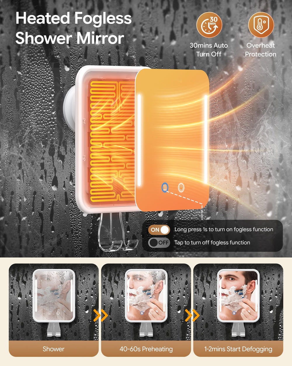 Gospire powerful suction cup mounted on tile for damage-free install