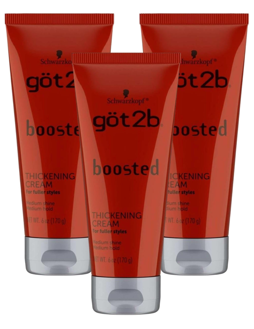 Got2b Boosted front tube showing packaging and product benefit of long-lasting volume