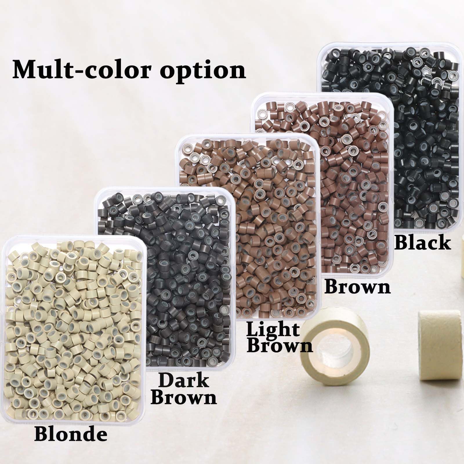 installed GOTDYA multi-colored beads in hair demonstrating discreet secure hold
