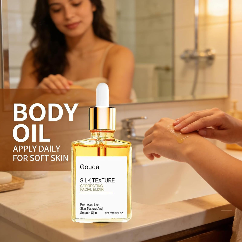 Size comparison with Gouda 30ml bottle beside a smartphone benefit: pocket-friendly