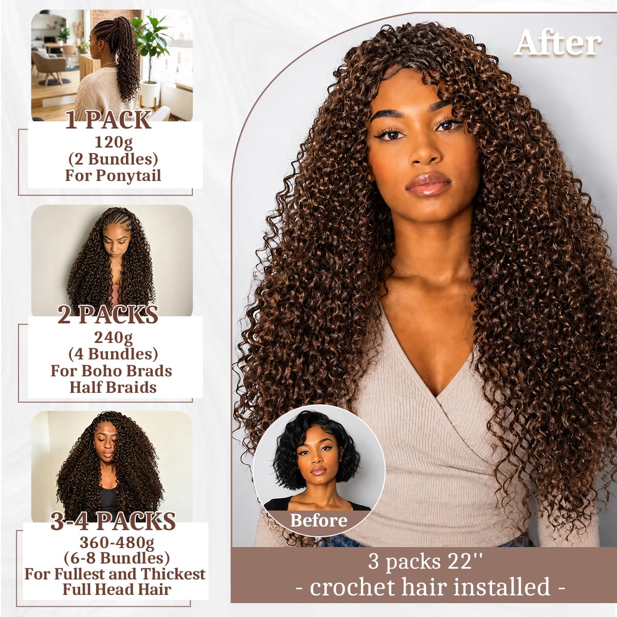 Goulus ponytail install example showing seamless, natural root blend