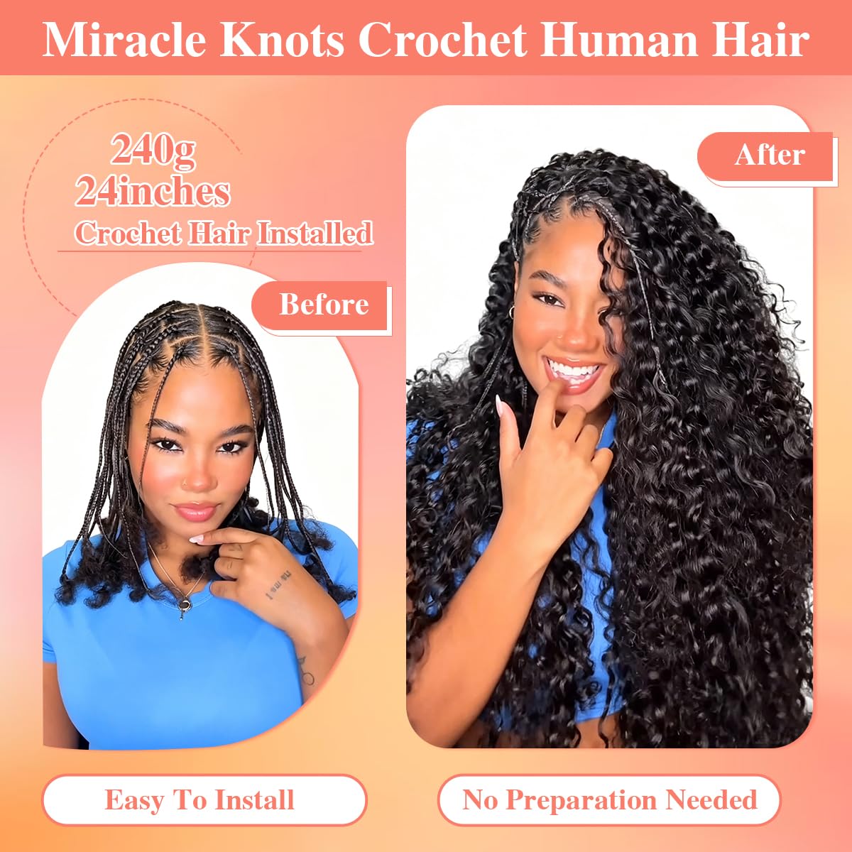 Goulus ponytail styled with one bundle showing easy everyday versatility