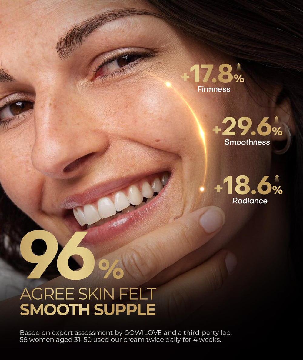 GOWILOVE whipped texture close-up melting on fingertip, shows fast absorption benefit