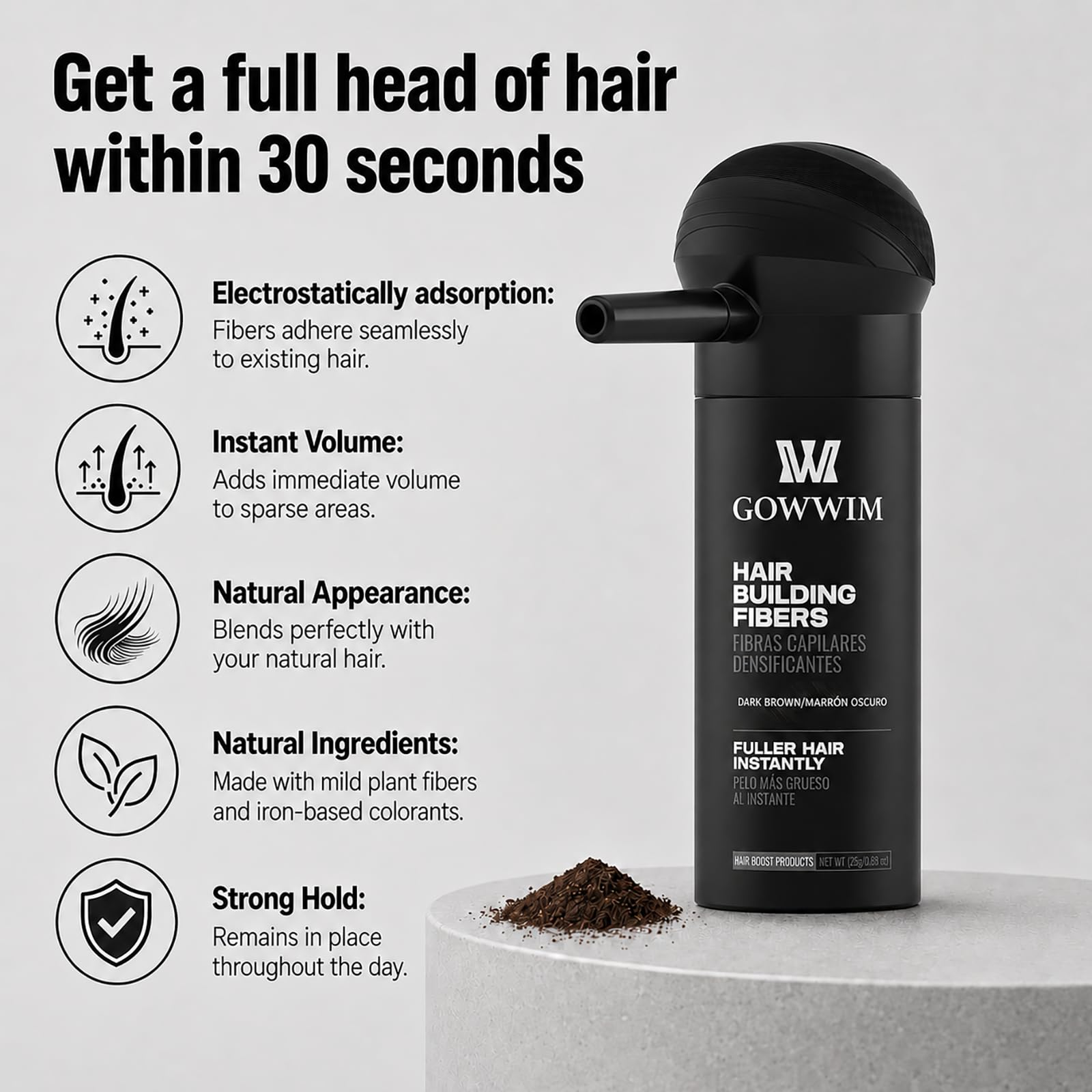 gowwim fiber texture close-up illustrating fine keratin strands that mimic hair