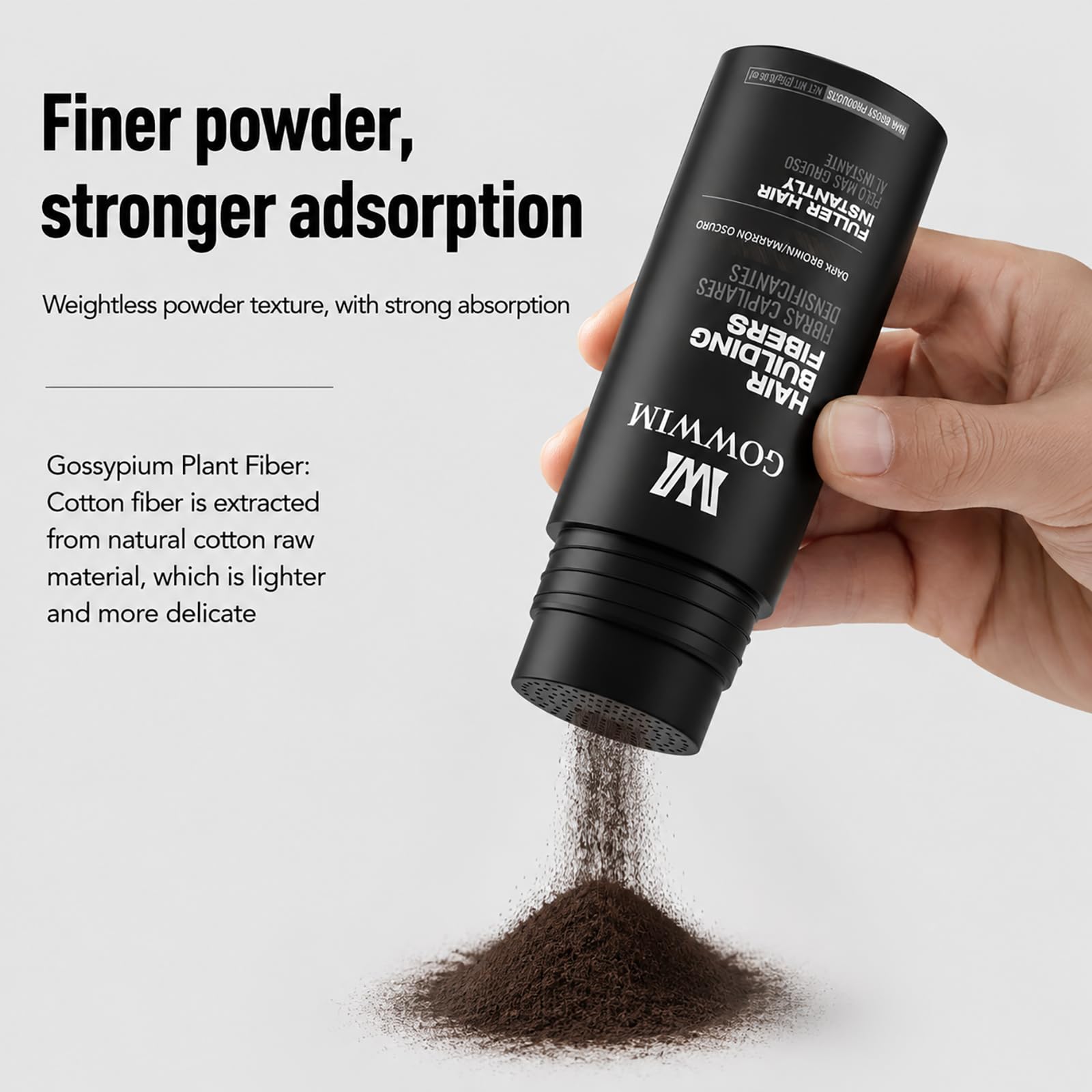 gowwim label closeup highlighting product instructions and safe keratin formula