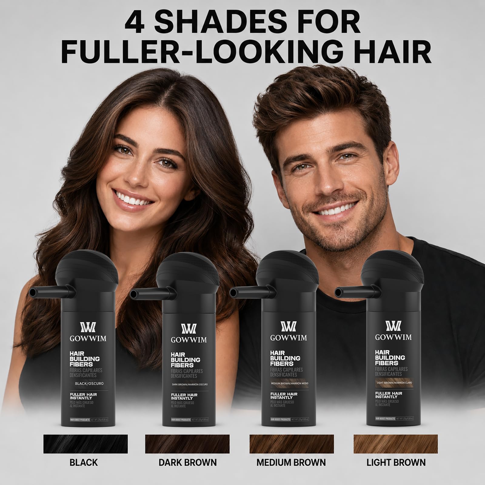 gowwim finished hairstyle with hairspray showing blended fibers and matte finish