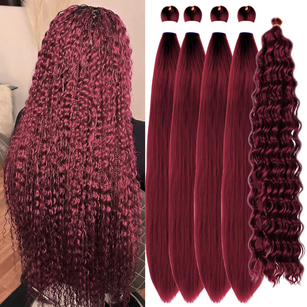 Gozill front packaging showing burgundy boho braids for easy selection