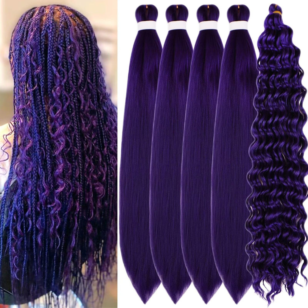Gozill front packaging showing purple boho braiding hair and clear product view for quick selection