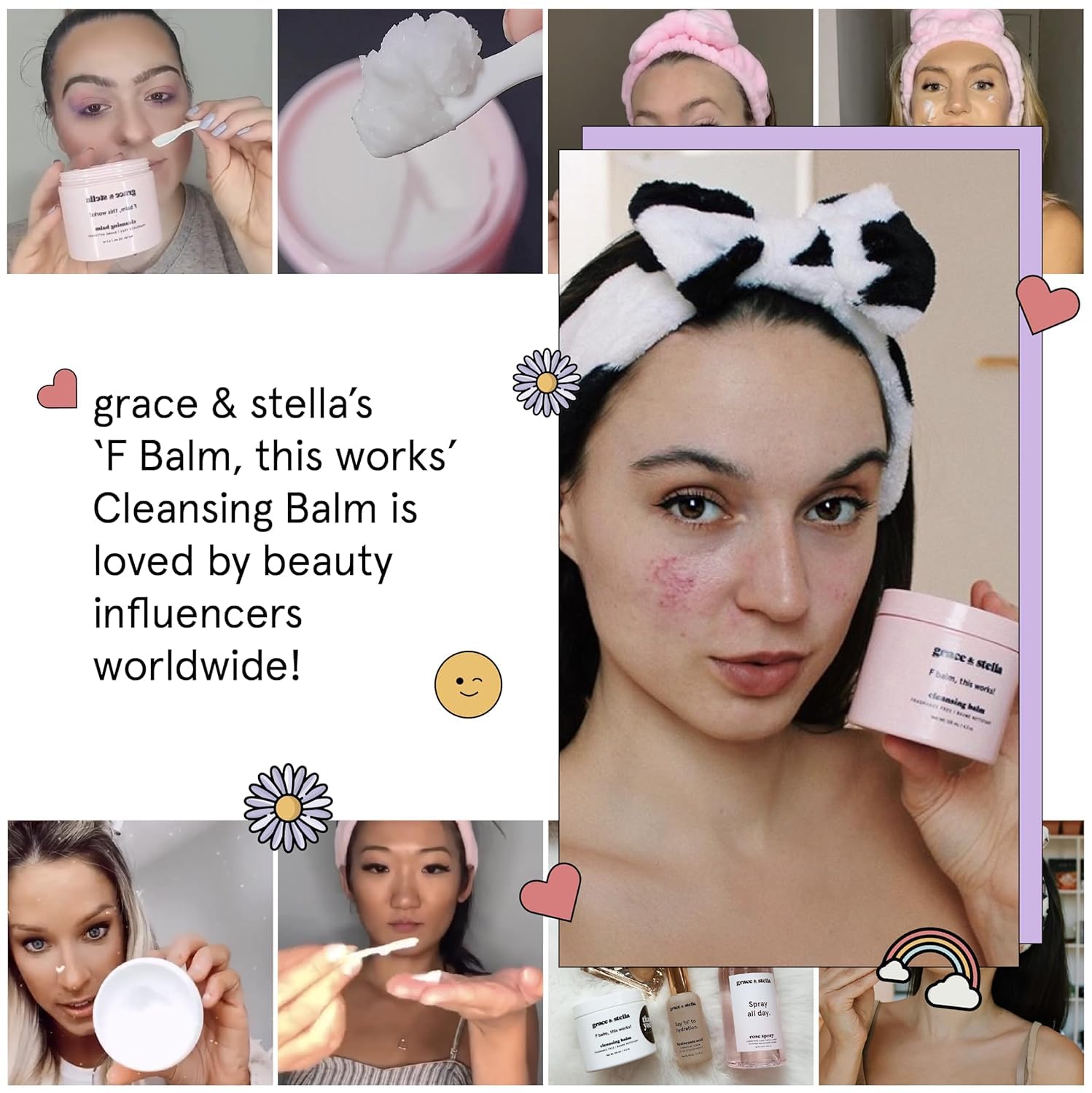 grace & stella emulsified balm in water illustrating easy rinse-away benefit