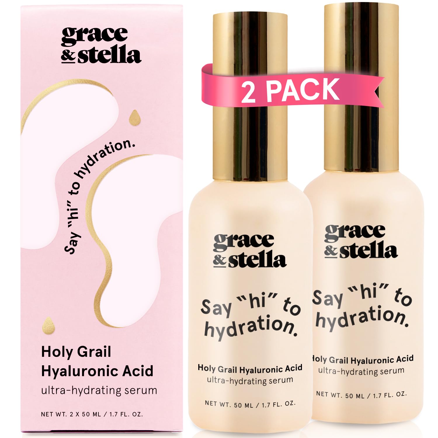 grace & stella front packaging showing bottle and box, promotes trusted hydration