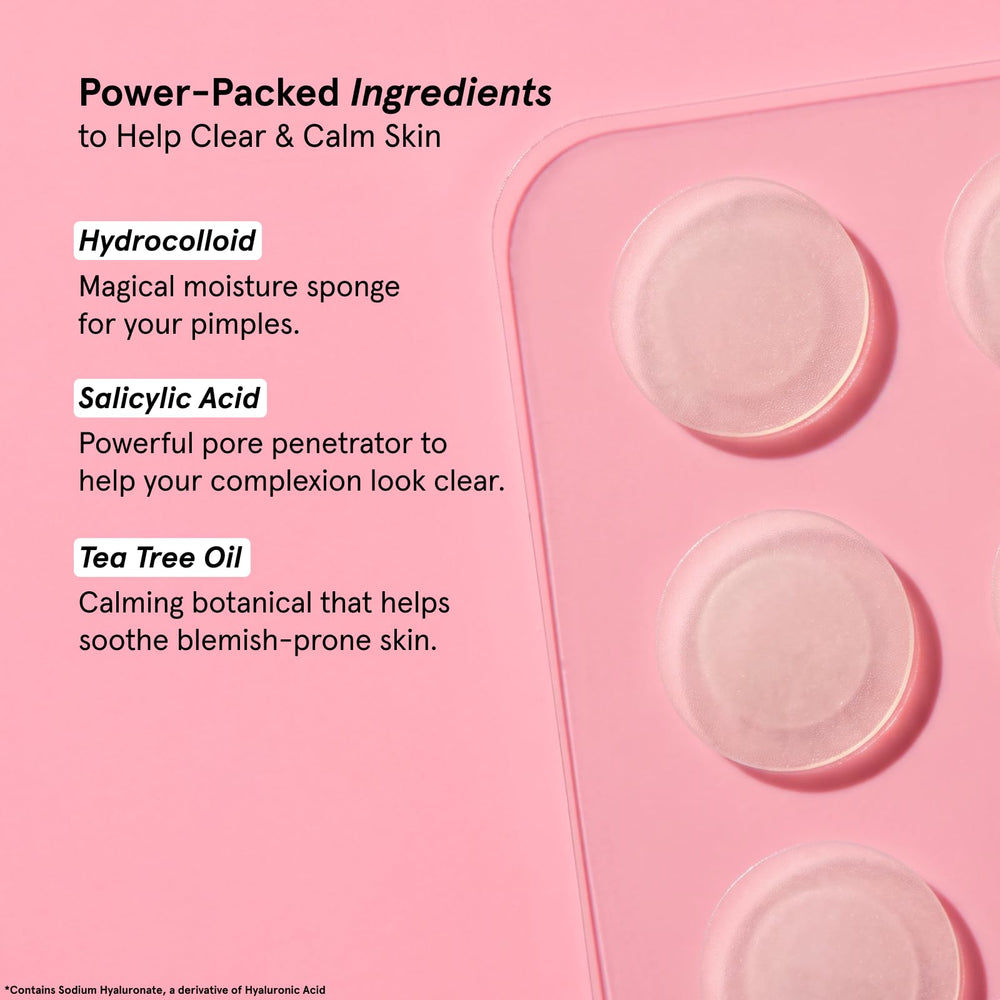 grace & stella patch in use on cheek protecting blemish from picking