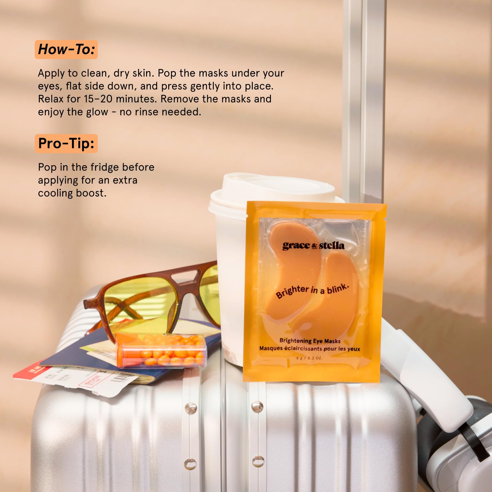 grace & stella lifestyle shot on bathroom vanity suggesting easy morning routine benefit