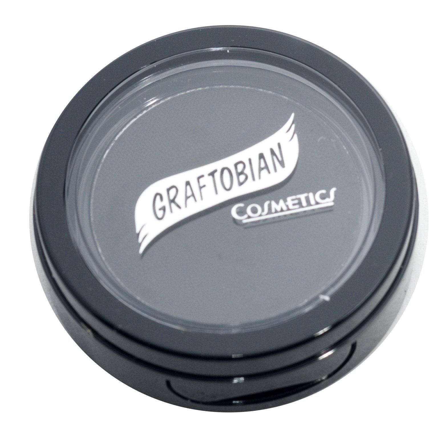 Graftobian Jet Black close-up texture swipe demonstrating smooth, blendable pigment