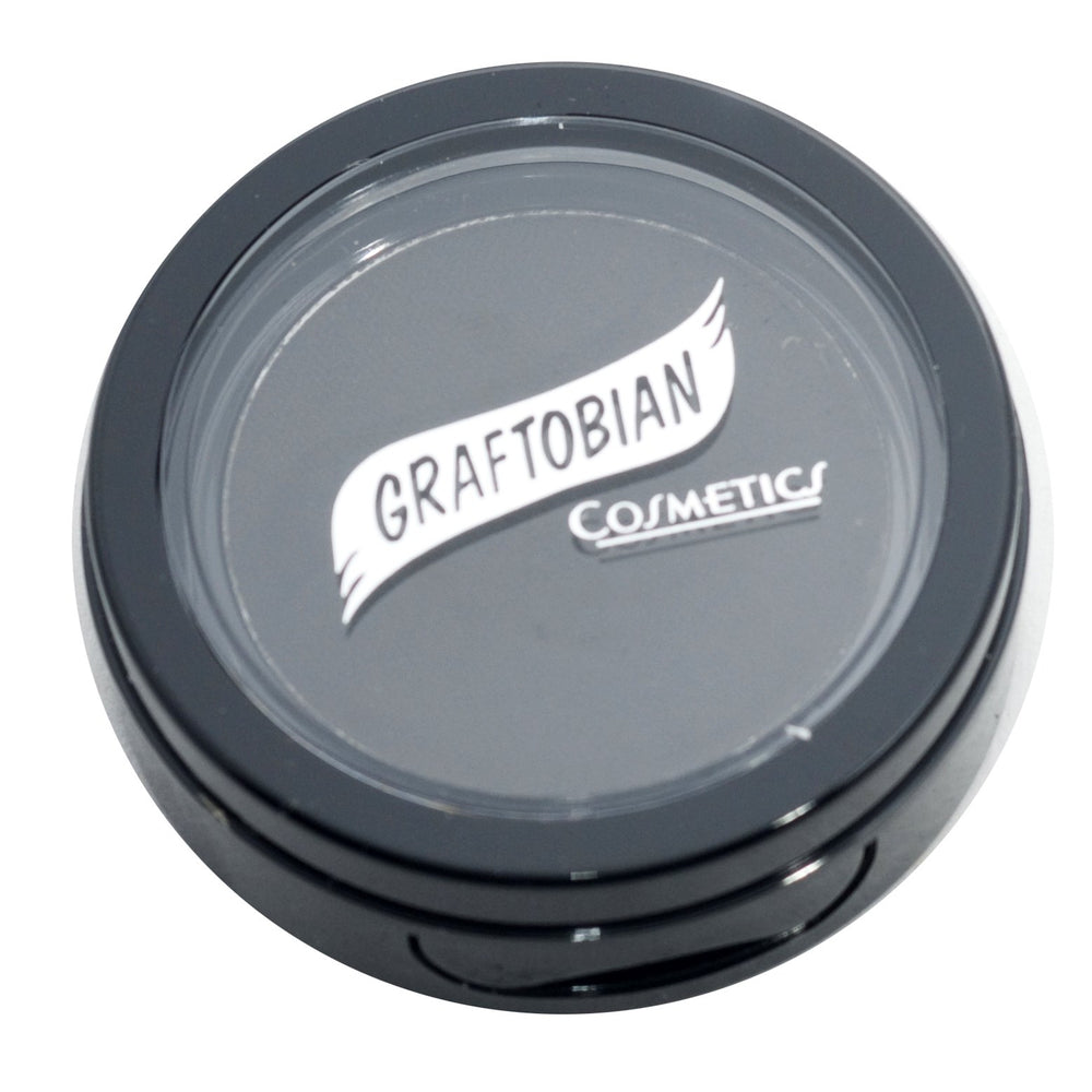 Graftobian Jet Black close-up texture swipe demonstrating smooth, blendable pigment