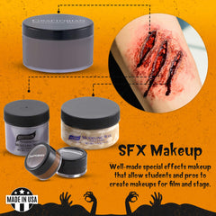 Graftobian modeling wax and tooth wax detail for sculpting realistic wounds