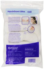 Graham close-up of poly tab and pad texture, secure grip and lint-free surface benefit