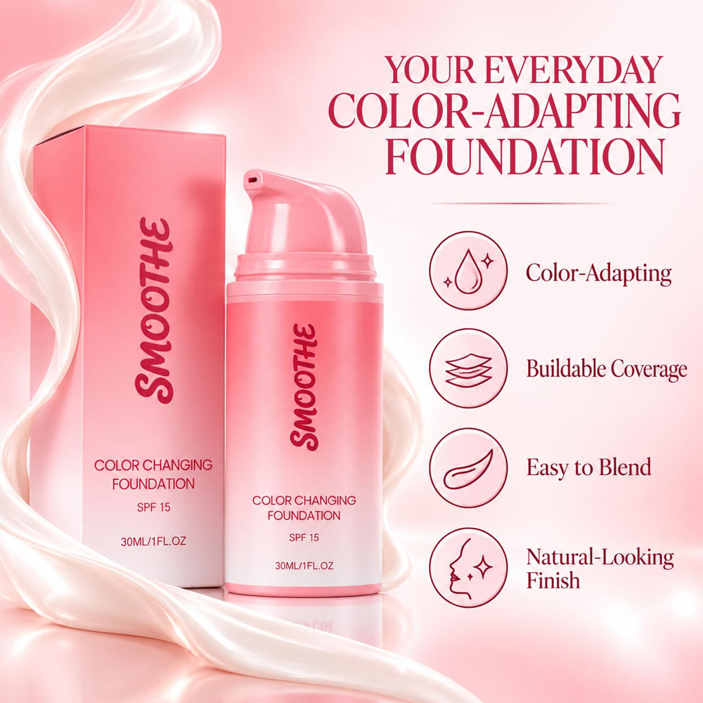 Granado before and after half-face image highlighting smoothing and buildable coverage