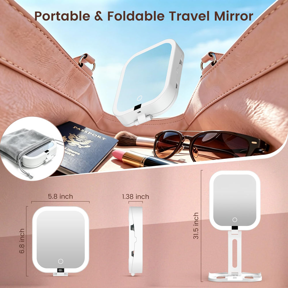 Granarbol folded mirror in travel pouch for lightweight packing convenience