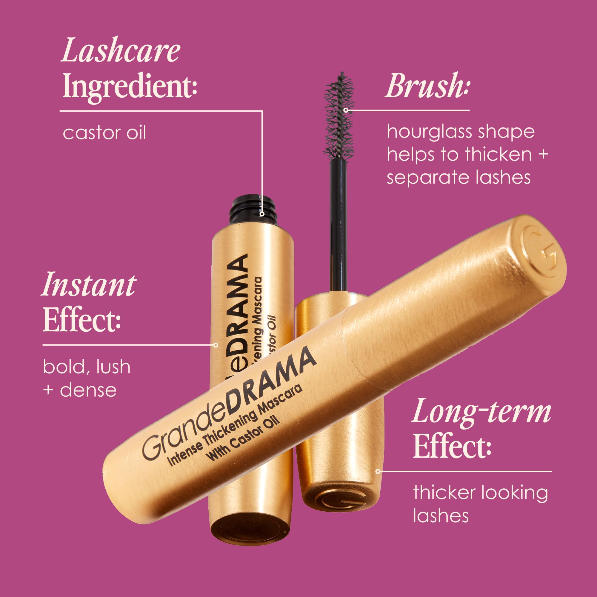 Grande Cosmetics application on model showcasing dramatic, separated lashes