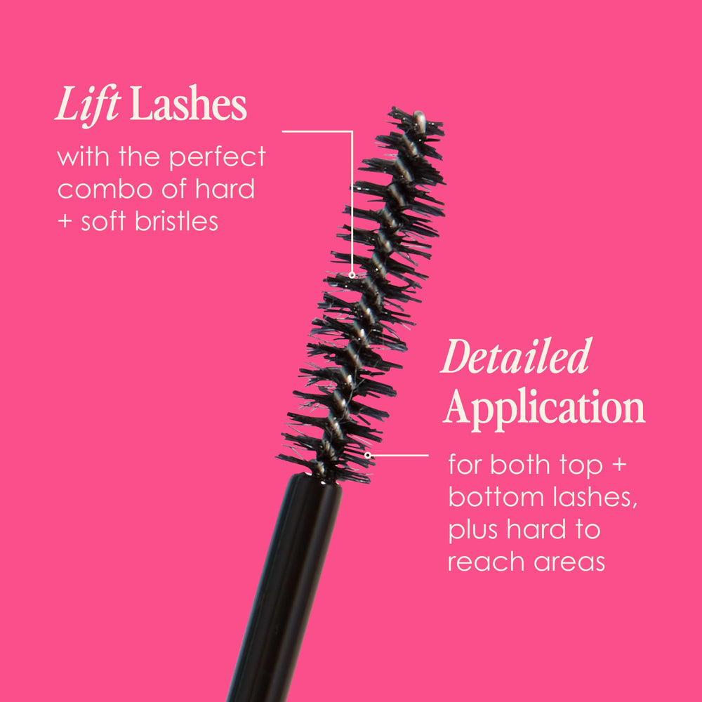 Grande Cosmetics before-and-after lashes showing visible thickening and separation