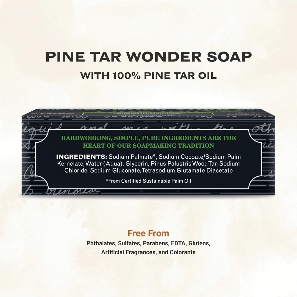 Grandpa's Soap Company pine tar soap lather close-up on hand benefit: rich cleansing foam
