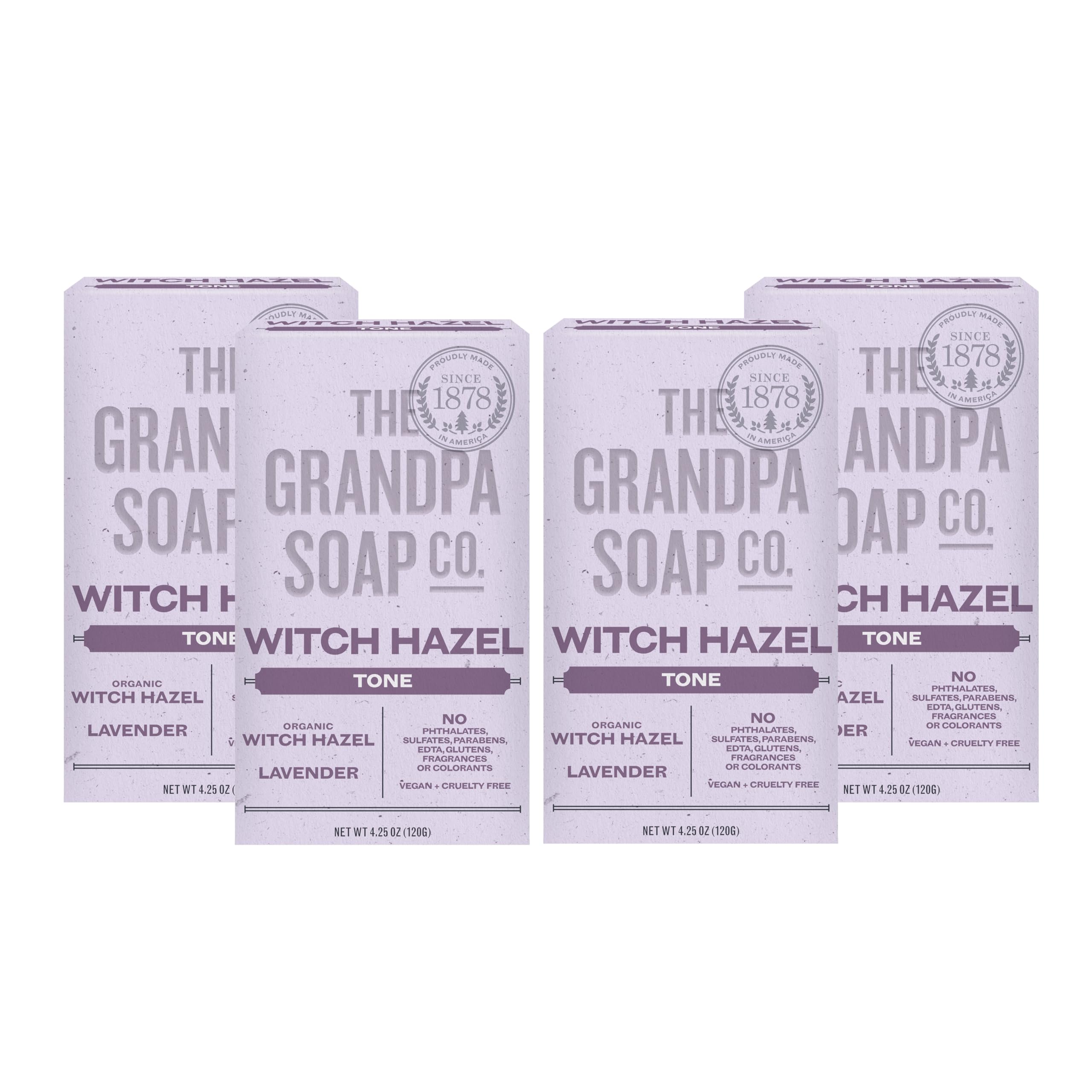 The Grandpa Soap Company front-facing bar showing label and clean design for clear use