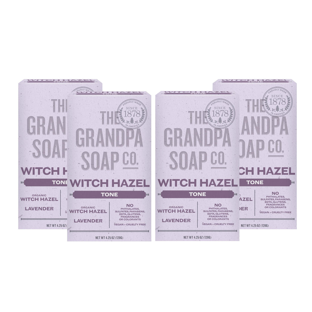The Grandpa Soap Company front-facing bar showing label and clean design for clear use