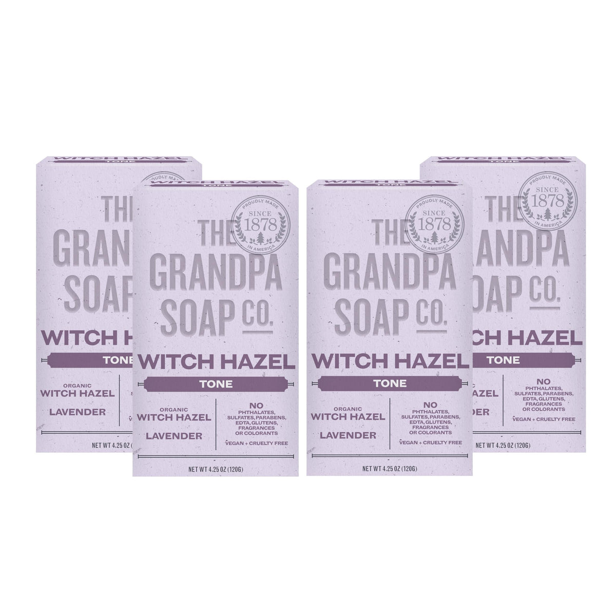 The Grandpa Soap Company front-facing bar showing label and clean design for clear use
