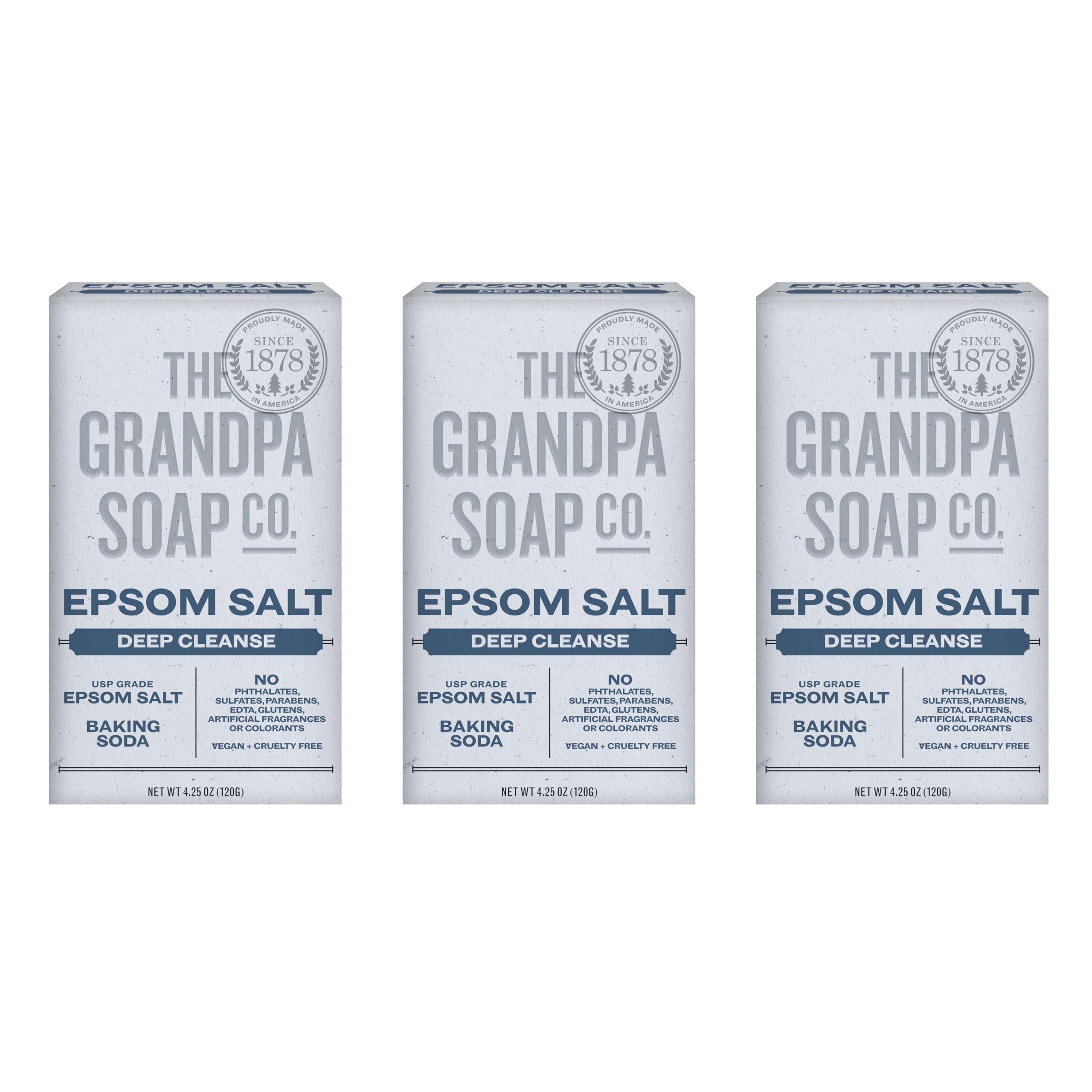 Grandpa's front packaging showing three bars and benefits