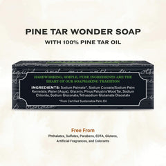 Grandpa's unwrapped pine tar bar close-up highlighting natural texture and benefit