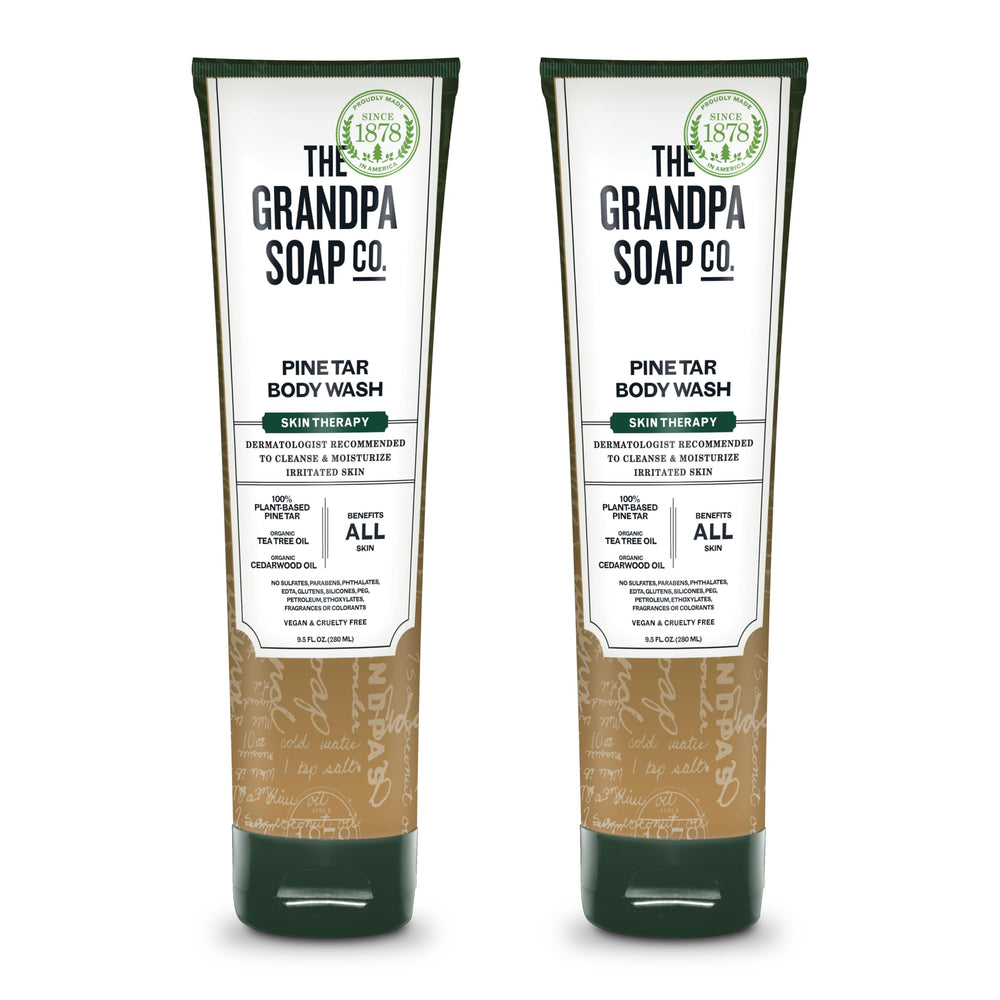 Grandpa's front packaging showing tube and two-pack, clear product identity