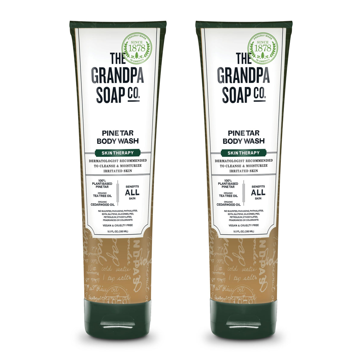 Grandpa's front packaging showing tube and two-pack, clear product identity