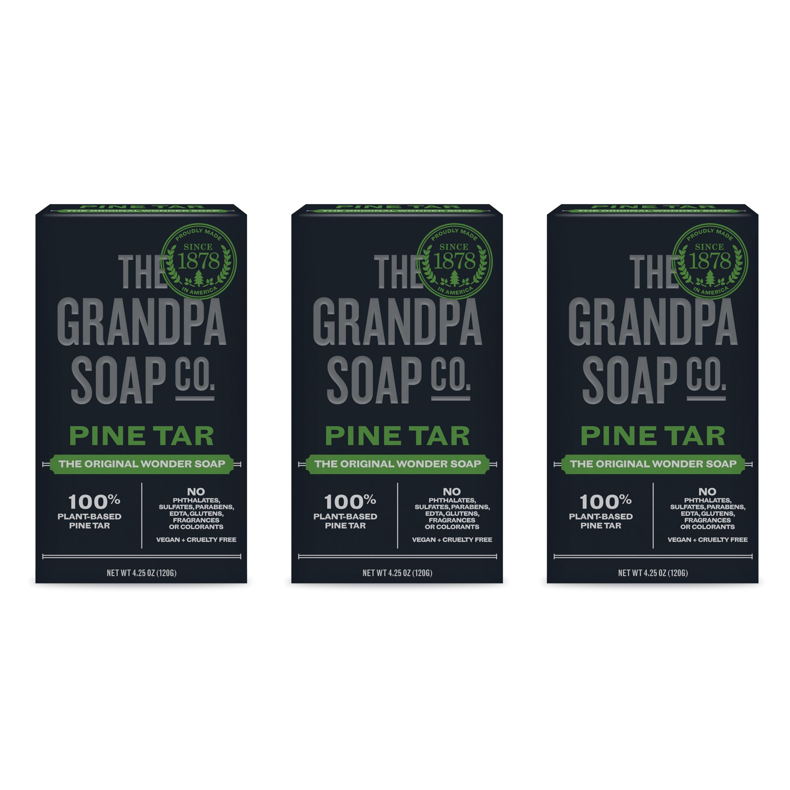 Grandpa's front packaging view showing bar and label, highlights natural ingredients