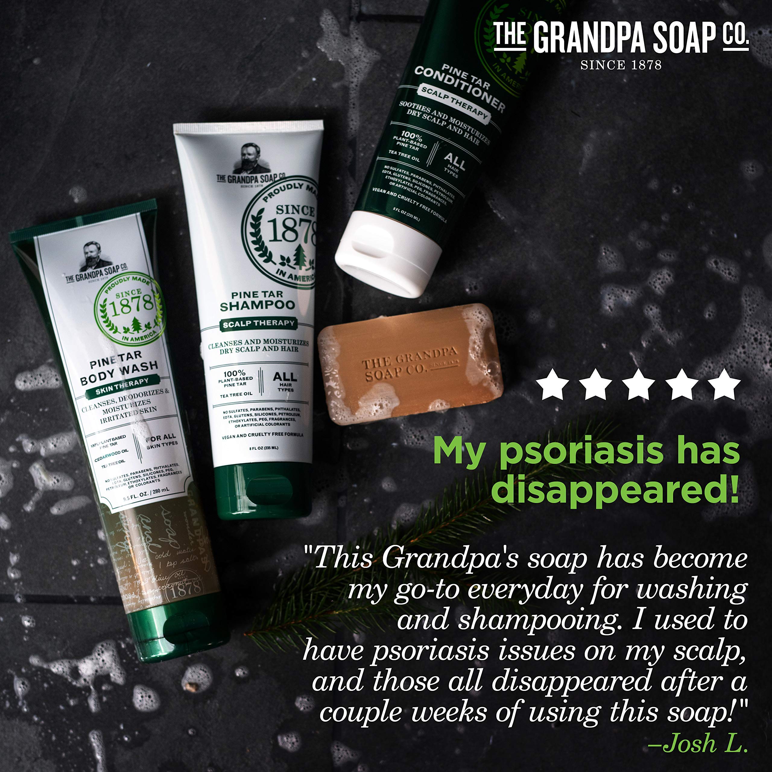 Grandpa's bar held in hand for size comparison, convenient travel-friendly benefit