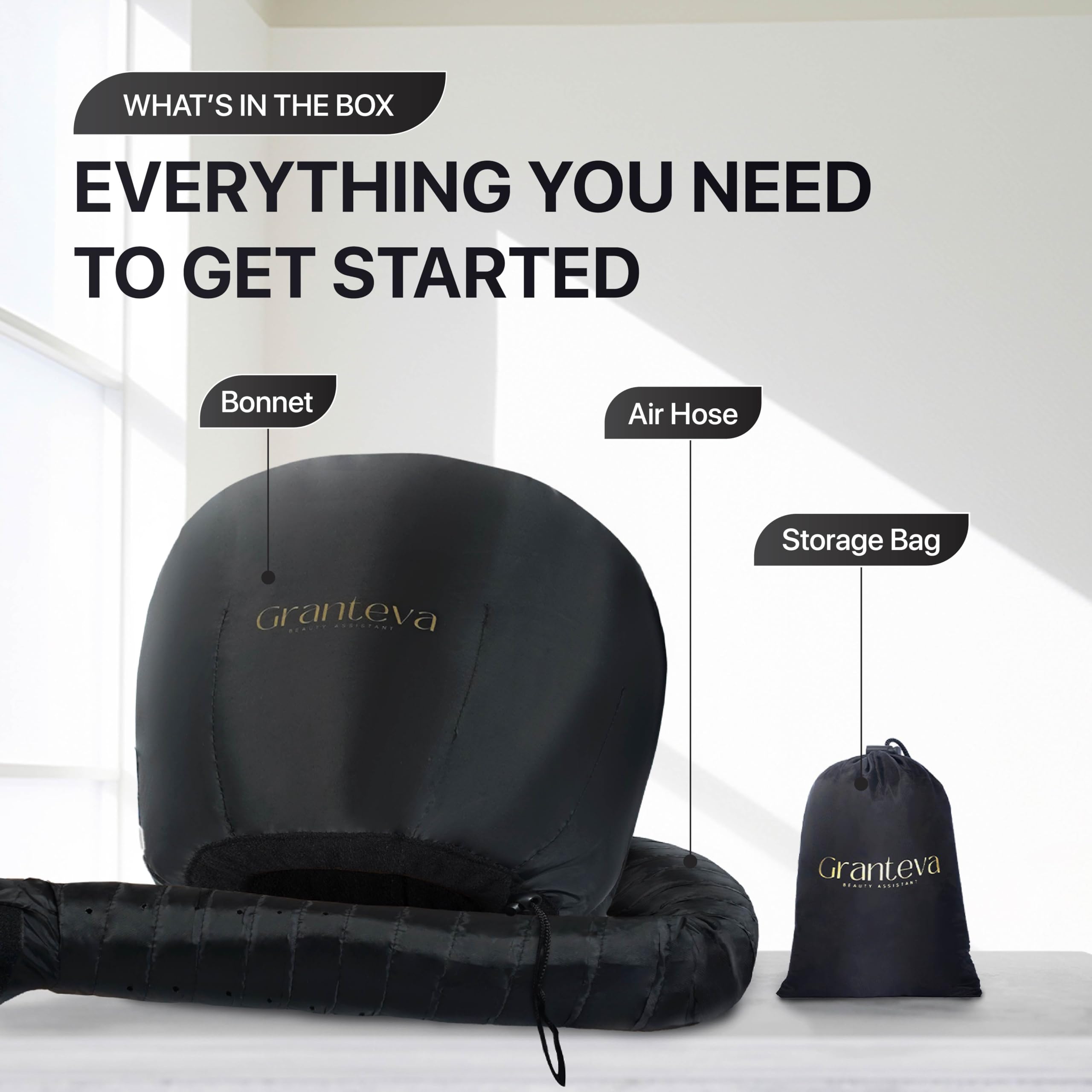 Granteva bonnet in use with rollers setting curls for even results