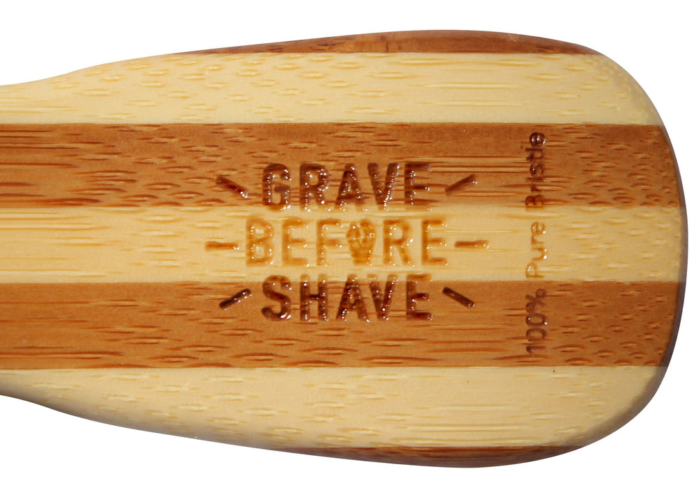 Grave Before Shave brush in use grooming beard for even oil distribution