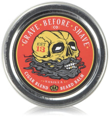 Grave Before Shave open tin revealing creamy balm texture for smooth application