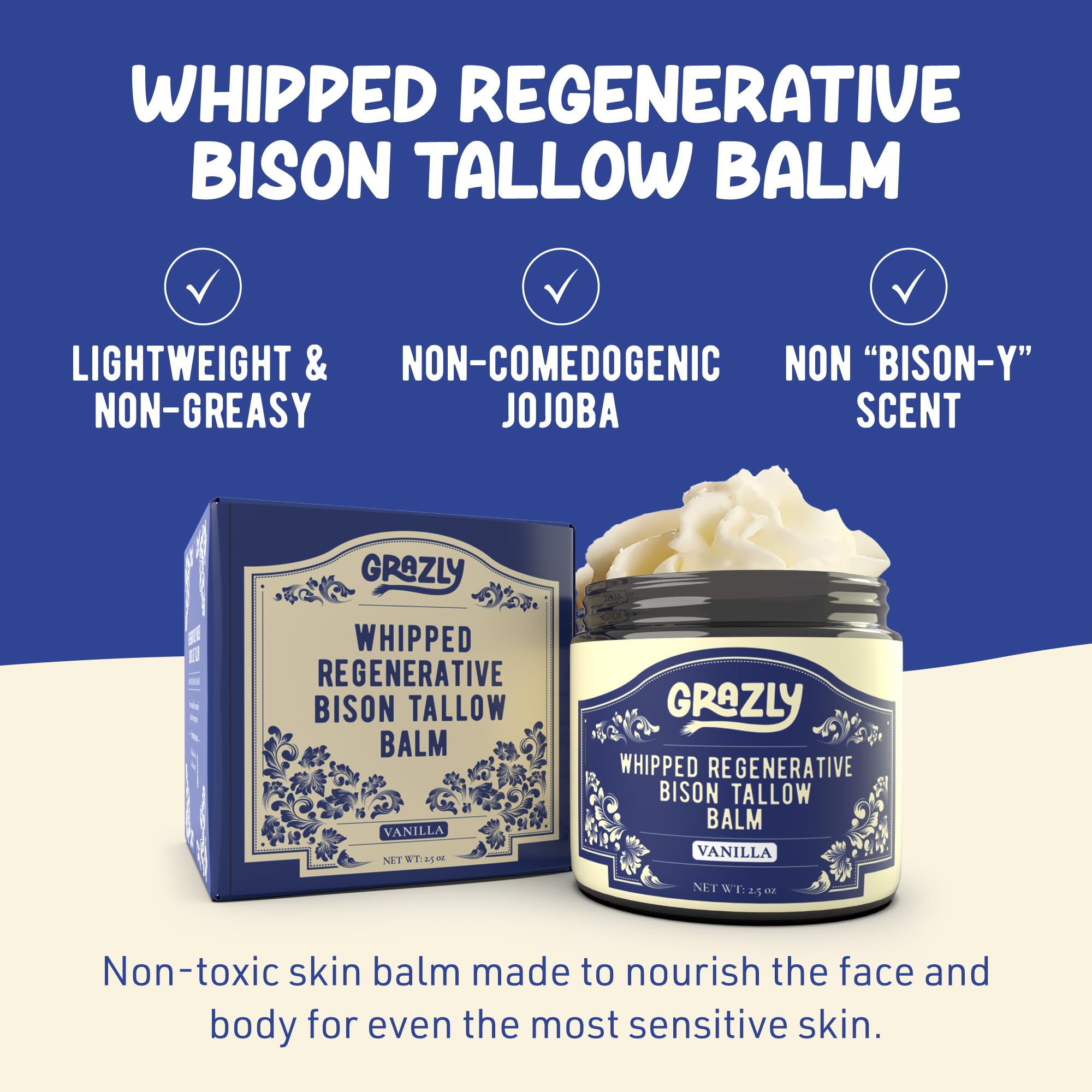 Grazly ingredient shot of grass-fed bison tallow highlighting nutrient richness