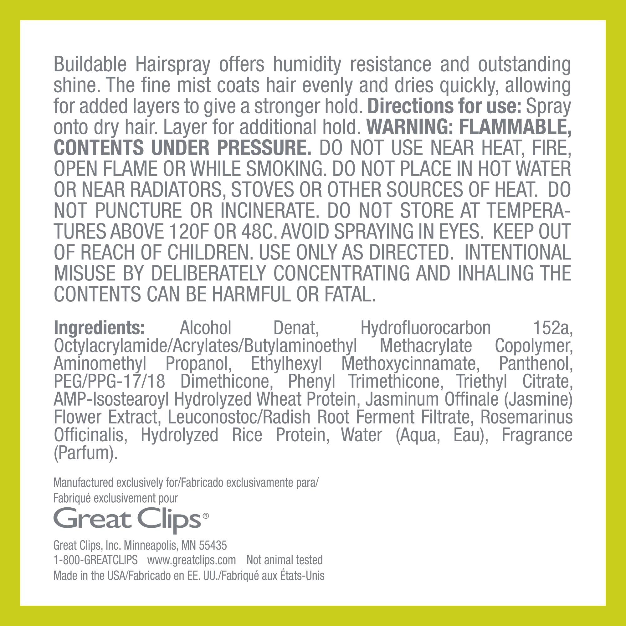 GREAT CLIPS hairspray on bathroom vanity for daily styling use
