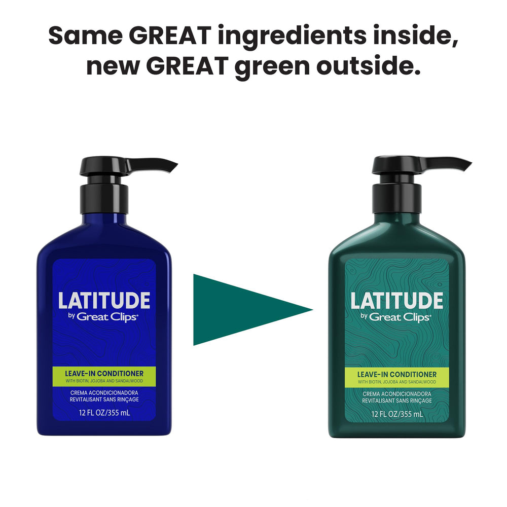 GREAT CLIPS label close-up highlighting ingredients and recycled bottle